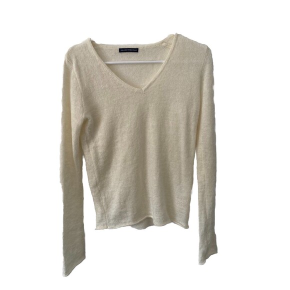 Brandy Melville ANDI MOHAIR wool blend V-NECK SWEATER Cream/ivory Sz Small - Picture 2 of 6
